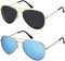 La Optica B.L.M. Sonnenbrille Herren Damen UV400 Pilotenbrille Fliegerbrille - Doppelpack Set Gold Farben (Gläser: 1 x Grau, 1 x Türkis Verspiegelt)