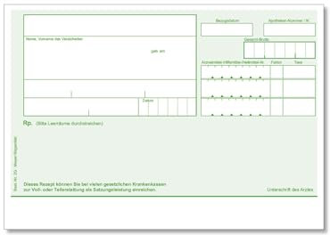 Grüne Rezepte/Privatrezepte für Ärzte und Heilpraktiker|200 Blatt| DIN A6 Querformat | ungeblockt