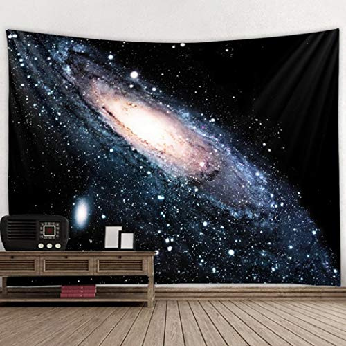 TANGT Wandteppich, Sternenhimmel, See, Wandteppich, Kosmos, Stern, Weltraum, Universum, Wandbehang für Schlafzimmer, Wohnzimmer, Schlafsaal, Marineblau (F,230 x 180 cm)