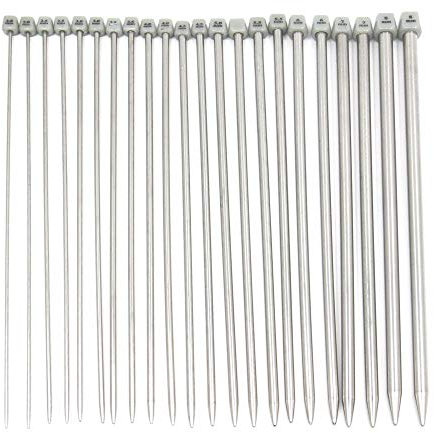 YAVO-EU Edelstahl Stricknadeln Set - 11 Paar 35cm Metall Werkzeug Craft Set 2.0mm-8.0mm