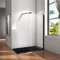 Parete Doccia Walk In Vetro 8mm Temperato Trasparente Anticalcare Con Barra Stabilizzatrice 90cm Nero Opaco 120x200cm