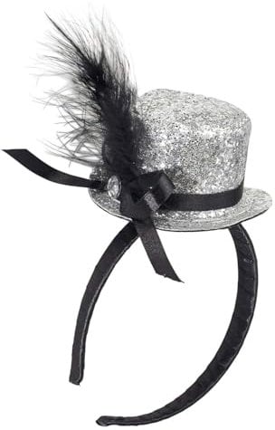 W WIDMANN MILANO Party Fashion - Haarreif mit Minizylinder, Minihut mit Schleife, Accessoire für Faschingskostüme