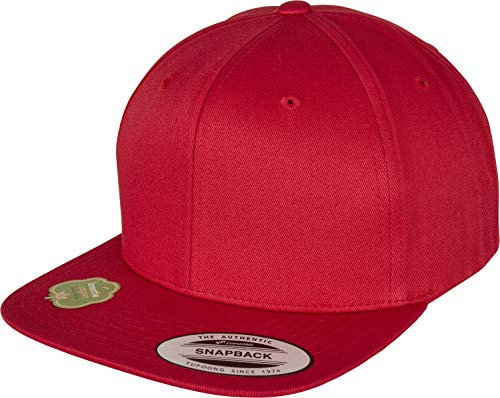 Flexfit Unisex-Adult 6089OC-Organic Cotton Snapback Baseball Cap, red, one Size