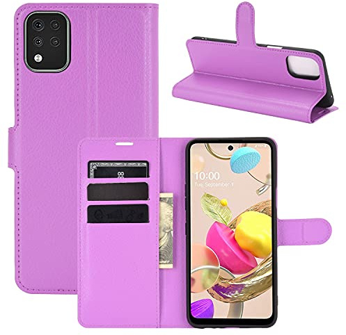 König Design Handyhülle kompatibel für LG K42 Schutztasche Case Cover Klapptasche Violett