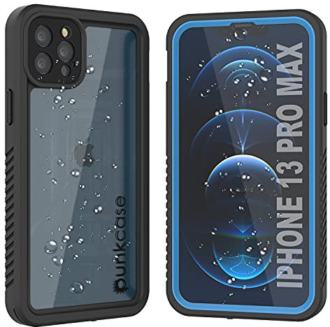 Punkcase for iPhone 13 Pro Max Waterproof Case [Extreme Series] [Slim Fit] [IP68 Certified] [Shockproof] [Snowproof] Armor Cover W/Built in Screen Protector for iPhone 13 Pro Max (6.7)(Blue)