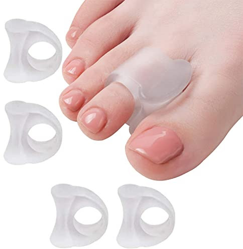4 Pcs Séparateur orteils, Séparateurs d'orteils Orthese pour Chevauchement Orteil, Marteau orteil Correcteur de Coussinets en gel et lisseur pour Soulager la Pression du Pied