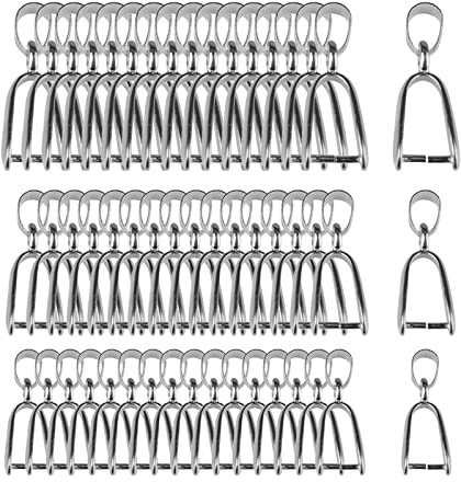 CDIYTOOL 150 Stück Metallklemmen, Bügelverschluss für Anhänger, baumelnde Perlenanhänger, Verbindungsstücke für Schmuckherstellung, Schnallen, Charm-Verbindung (14/16/20 mm)