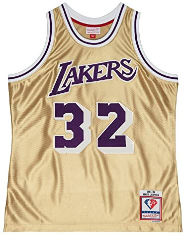 Mitchell & Ness NBA 75th Anniversary Swingman Jersey - #32 M. Johnson - LOS Angeles Lakers, Gold, M