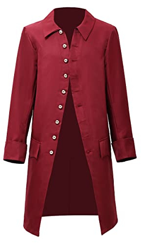 BLESSUME Vintage Retro Mantel Herren Kostüm Jacke Lange Ärm