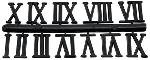 Plastic Self Adhesive Numbers Numerals Roman & Arabic for Stick On Wall Clock Making Stickers (Black Roman Numerals 18mm High)