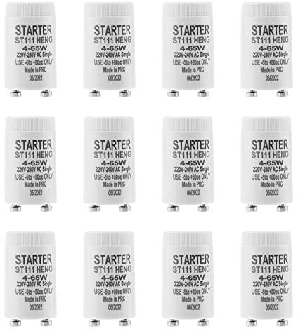 BlueXP 12 Stück Starter für Leuchtstoffröhren 4-65 Watt Starter Longlife ST111 220-240V Starter für Fuoreszierendes Licht Leuchtstofflampe