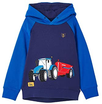 LightHouse Boys Jack Hoodie - Kids Warm Tractor Top - Blue Tractor Slurry - 6-7 Years