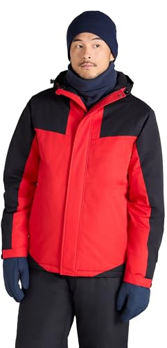 Mountain Warehouse Dusk Skijacke für Herren - Wasserbeständige Snowboardjacke, Fleecefutter, Schneerock, Kapuze und Bündchen zum Verstellen - Ideale Winterjacke Aktiv Rot Small