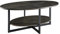 MODERION Ovaler Wohnzimmertisch, Couchtisch, Kaffetisch,Doppelschicht, Freizeittisch aus Massivholz, Minimalistischer natürlicher Stil, 110 x 66 x 45.5 cm (Schwarz)