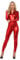 MIMIKRY Catsuit Rot Metallic Teufel Boxenluder Domina Damen-Kostüm Overall Anzug kinky sexy Lack Leder, Größe:M