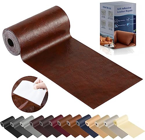 YAFLC kunstleder selbstklebend Helles Braun, 10 x 160cm leder patch selbstklebend, kunstleder reparaturset für couch Sofa Autositz Möbel Leder Reparatur Jacken und Renovierung