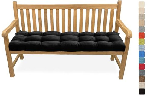Lsjoaw Bankauflage Bankkissen 100X35X6CM Sitzauflage Sitzkissen Bank Bankpolster Sitzpolster Auflage für Gartenbank Sitzbank & Hollywoodschauke Outdoor/Indoor,Color#37 Schwarz