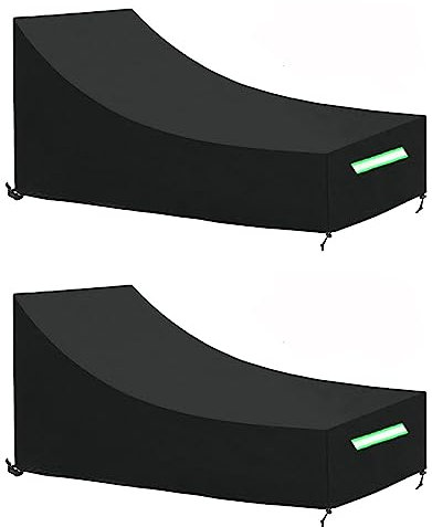 Timisea 2PCS Gartenliege Abdeckung Wasserdicht, Abdeckung für Strandstuhl, Gartenliege Schutzhülle,420D Oxford Gewebe Schutzhülle für Sonnenliege, Winddicht UV-Beständig -200 * 75 * 40/70cm