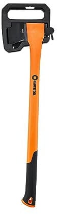 FRONTTOOL Spaltaxt inkl. Klingen- und Transportschutz | Länge: 71,5 cm | Gewicht: 1,5 kg | Hohler Glasfaser-Stiel für ideale Gewichtsverteilung | Gummierter Handgriff für perfekten Grip (Axt 71cm)