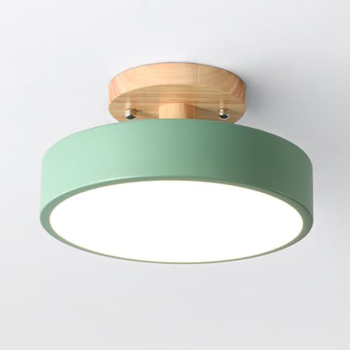 Mengjay Plafon LED Redondo Downlight Panel,Fácil de Instalar Lampara Techo Moderna,Regulable Plafón LED,para Dormitorio Baño Cocina Pasillo Comedor Sala Ø18cm (Verde)