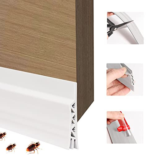 Türdichtung Tür Garagentor Dichtung Dusche Duschdichtung Glastür Gummilippe Duschtürdichtung Door Seal Unten Selbstklebend für Duschtüren, 100cm Schneidbar 2 Stück