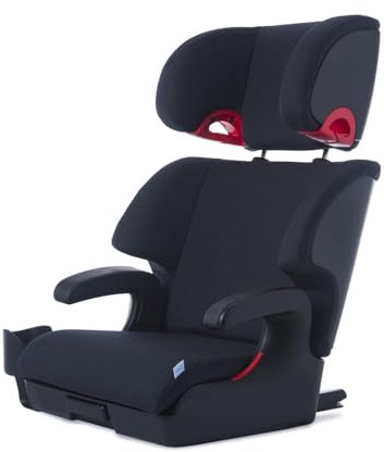 Clek Oobr - Rialzo con schienale alto e poggiatesta regolabile, design reclinabile, sistema di chiusura e tessuto ignifugo (mammut)