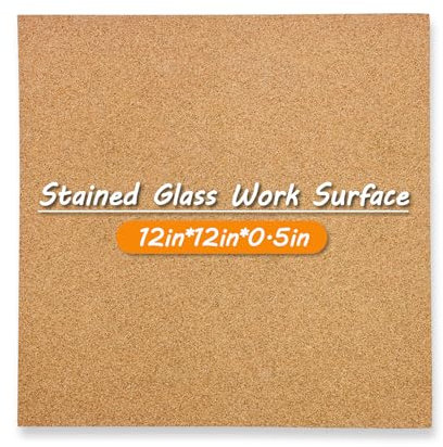 Stained Glass Sheets Cutting Mat 12x12 Inch, Heat Resistant Stained Glass Work Surface, Craft Mat Countertop Protector for Soldering, Glass Cutting & Fusing, Stained Glass Starter Kit Supplies & Tools