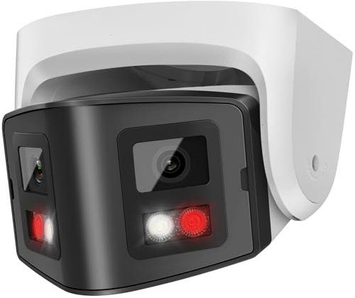 PANOEAGLE 4MP Dual Lens PoE IP Camera Outdoor with 170° Panoramic Wide Angle,Full Color& IR Night Vision,Human Detection,Two-Way Talk, Micro SD Card Slot, IP67, WDR