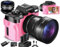 4K Digital Cameras for Photography，48MP/60FPS Video Camera for Vlogging, WiFi & App Control Vlogging Camera for YouTube, Small Camera with 32GB TF Card.Wide-Angle & Macro Lens