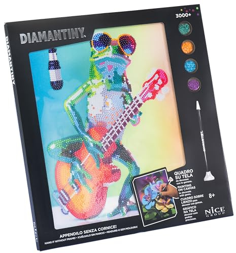 DIAMANTINY - Frosch mit Gitarre Bild - Malen nach Zahlen, mehrfarbig, 32 x 30 x 2 cm, 96571
