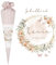 Manufaktur Liebevoll Eukalyptus Schultüte Mädchen Einschulungstüte Name personalisiert Boho Schultüte Stoff Vintage Rosa Blumen Mädchen Zuckertüte Schulkind 2025 I (Blumenranke)