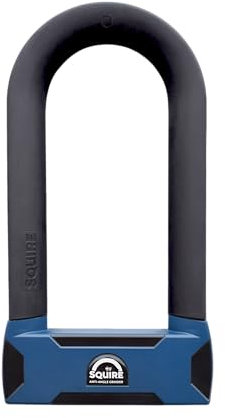 Squire Stronghold® D16 MAX D-Lock - Anti-Angle Grinder D-Lock - Maximum Security Bike Lock - Sold Secure Powered Cycle Diamond - High Security Cylinder with 500,000 Key Differs - Keycard & 2 Keys