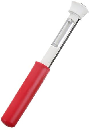 Fruit Peeler Seeder, 2 in 1 Potato Peeler Multi Function Portable Stainless Steel Pear Corer Kitchen Tool for Home Kitchen Tools (White and Red)