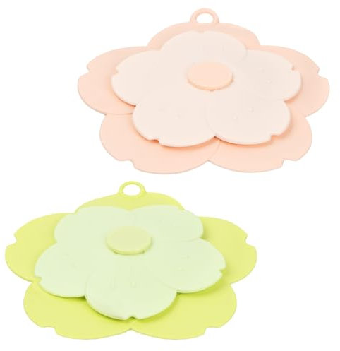 Tapón Ducha Antiolores,Tapa Antideslizante Cocina y Baño,Tapón de Lavabo con función de colador de Pelo,Tapón de Drenaje de Silicona para bañera, Lavabo, Fregadero, colador con Ventosa, Paquete de 2