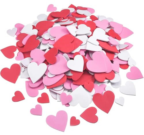 60Stk Moosgummi Herzen Selbstklebend, Herz Deko Sticker, Heart Sticker Herzen Aufkleber Hochzeit Valentinstag Deko Rosa Rote Weiße Herz Sticker Schulklasse DIY Bastel Erziehungs Spielzeug für Kinder
