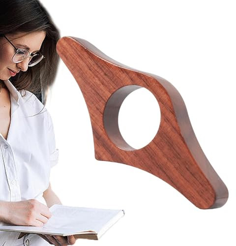 Genérico Portapáginas para lectura, Marcador de pulgar de madera - Soporte compacto para páginas de dedos de libros, Soporte para libros con pulgar para lectores, estudiante