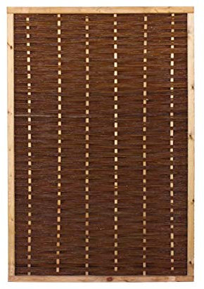 Weidenzaun Element Mia mit 180x120cm in Premium Qualität, gekochte Weide, Holz gebeizt von bambussi.com