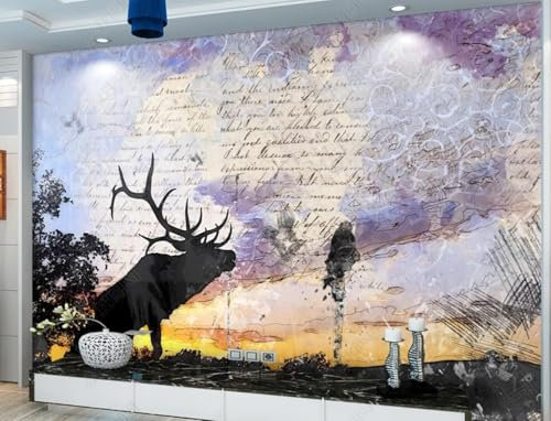 Elan Noir Abstrait Violet Papier Peint 3D Intissé Bureau Salon Canapé Chambre Fond Décoration Murale-350cm×256cm