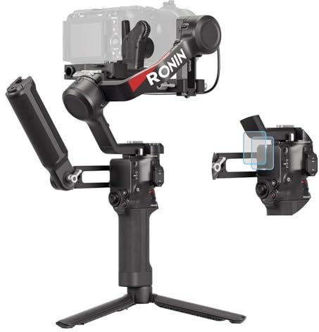 DJI RS 4 Combo Bundle, 3-Achsen Gimbal-Stabilisator für DSLR- und spiegellose Kameras Canon/Sony/Panasonic/Nikon/Fujifilm, Autom. Achsensperren, 2-Modus-Joystick, Teflon-Achsenarme, Focus Pro Motor