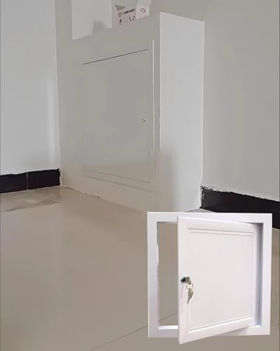 Revisionsklappe Trockenbau 8x8 12x12 14x14 Sanitär-Revisionsklappe mit Schlüssel, Aluminium-Trockenbau-Revisionstür für Elektroinstallation Kabeldurchführung, Revisionsklappe Abschließbar(19x19cm/7.6x