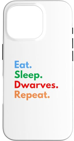 Comer sueño Los enanos repiten para los amantes de los enanos Carcasa para iPhone 16 Pro