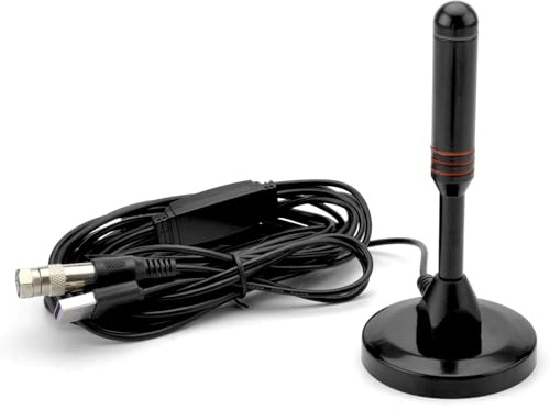 Antena DVB-T2, Antena Digital Interior para Televisión, Recepción de 360 Grados, Cable de 5 Metros, Soporta Canales 4K HD y Todos los Dispositivos