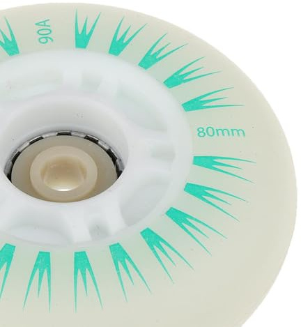 Zanthicia Leuchtendes Nachtskaten mit 4 blinkenden PU Leuchtrollen für Inlineskates. Die Rollen leuchten beim Rollen durch Reibung auf. 4 LED Leuchten für Inlineskates, Grün, 80mm