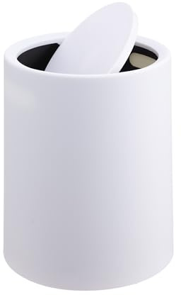 Relaxdays Kosmetikeimer, 6 Liter, Schwingdeckel, Inneneimer, Matter Kunststoff, runder Badezimmer Mülleimer, Farbwahl | matter Kunststoff, runder Badezimmer Mülleimer