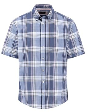 Kurzarmhemd aus Baumwolle mit Karomuster und Button-Down-Kragen