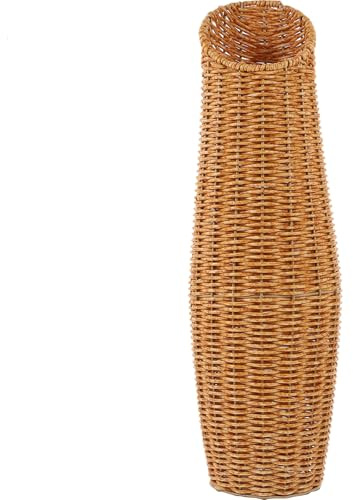 Bodenvase 100cm Hoch Geflochtene Blumenvase aus Kunststoff | Einfache Vase, Pflanzenhalter für Drinnen, Dekorativ für Trockenblumen und Kunstblumen
