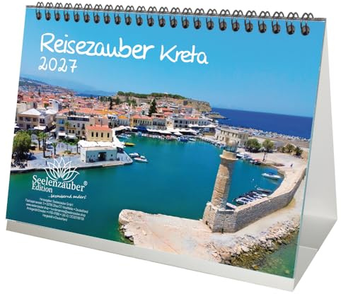 Reisezauber Kreta DIN A5 Tischkalender für 2027 Heraklion Griechenland Strand Meer Urlaub - Seelenzauber