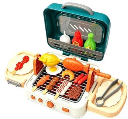 Playset de cuisine pour Barbecue pliable interactif avec brouillard, son et