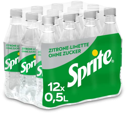 Sprite Zero / Maximale Erfrischung mit Limetten und Zitronen Geschmack ohne Zucker und ohne Kalorien in praktischen Flaschen / 12 x 500 ml Einweg Flasche