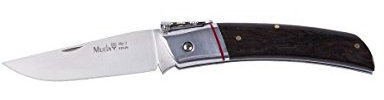 Electropolis Messer Rad-Jagd Muela NPQ-8GR mit Stahlklinge Mova und Griff aus Holz von Granadillo, Klinge von 8,5 cm, Block von Billet, Gewicht 90 gr + Karte Mehrzweckkarte Geschenk